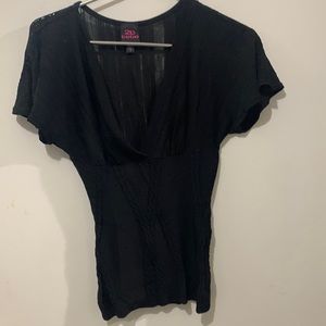 Black see-thru top (on top and rope design on the bottom) size small